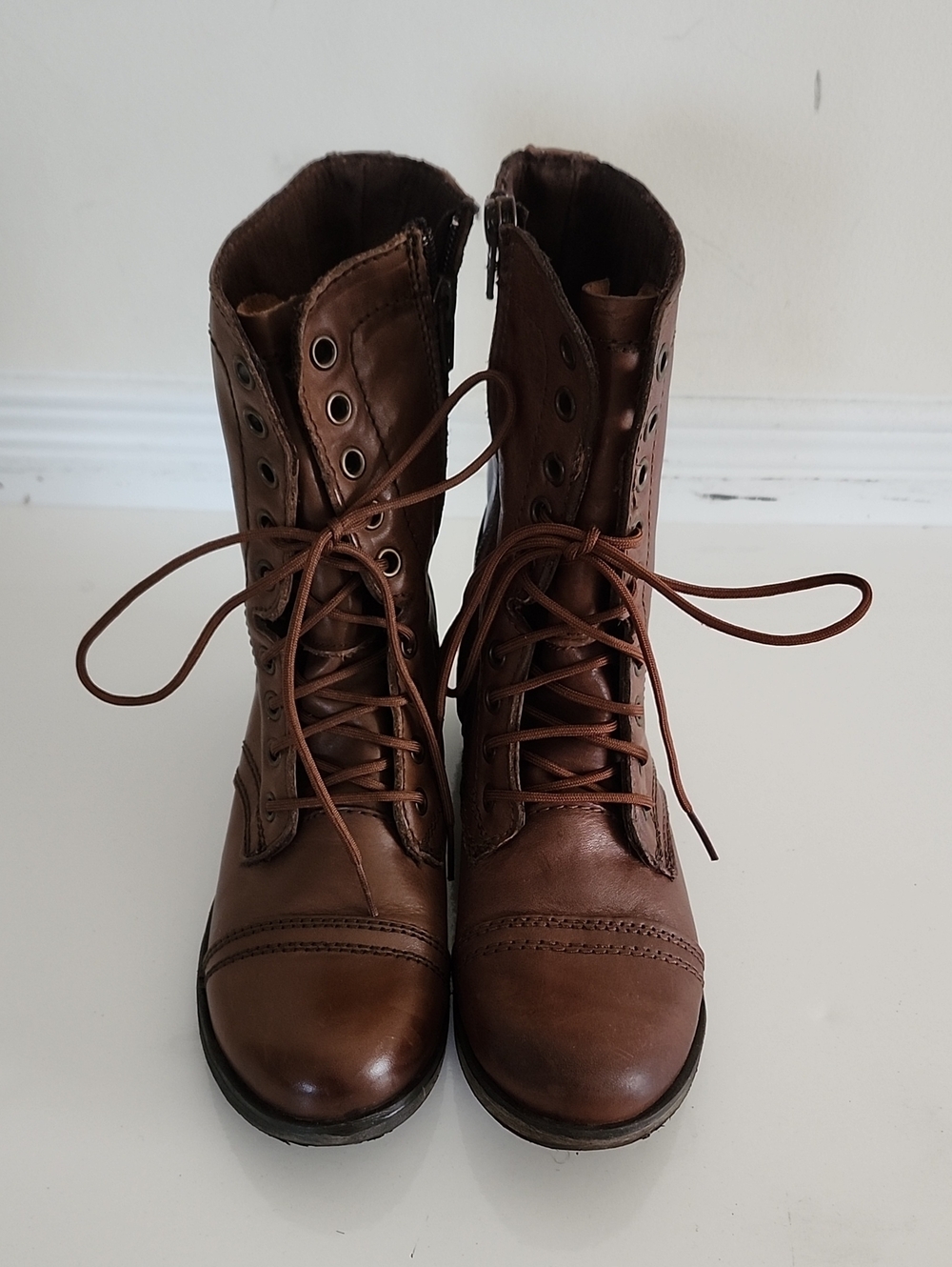 Call It Spring Brown Lace-Up Women's Combat Boots